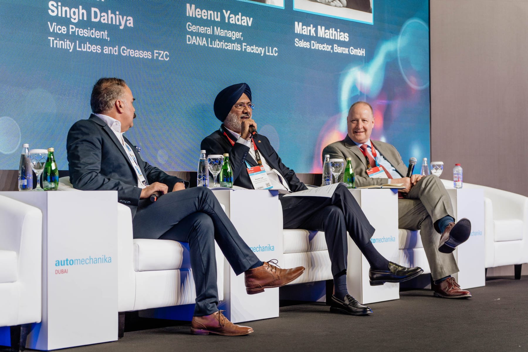 Bhupinder Singh moderating an industry conversation at Automechanika Dubai